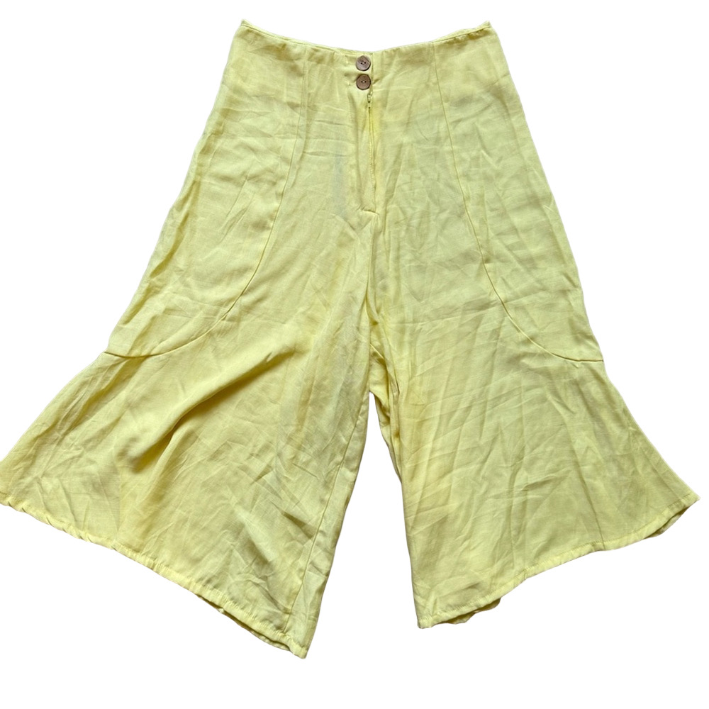 Sun Riio Beachwear Cheerful Yellow Cotton Capris